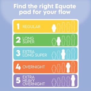 Equate Overnight Ultra Thin Pads with Wings, Size 5, Extra Heavy Overnight Protection (46 Count) - Image 4