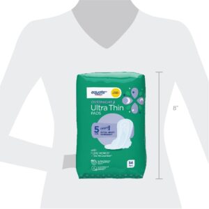 Equate Overnight Ultra Thin Pads with Wings, Size 5, Extra Heavy Overnight Protection (46 Count) - Image 16