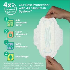 Equate Overnight Ultra Thin Pads with Wings, Size 5, Extra Heavy Overnight Protection (46 Count) - Image 25