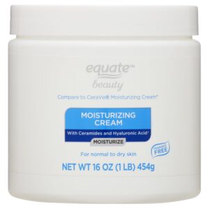 Equate Moisturizing Cream with Ceramides and Hyaluronic Acid for Face Care of Normal to Dry Skin, Fragrance Free, 16 oz, Compare to CeraVe® Moisturizing Cream - Image 4