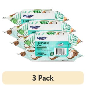 Equate Flushable Wet Wipes, Coconut Scent, 96 Wipes (2 Pack) - Image 10