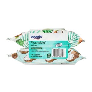 Equate Flushable Wet Wipes, Coconut Scent, 96 Wipes (2 Pack) - Image 11