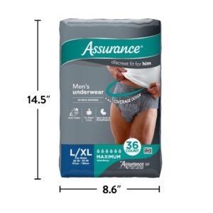 Assurance Men's Incontinence Underwear, L/XL , Maximum Absorbency (36 Count) - Image 4