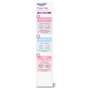 Equate Triple Test Pregnancy Test Pack with Early Result Test, One Step Test, & Digital Test (3 Count), Compare to First Response® Triple Check - Image 6