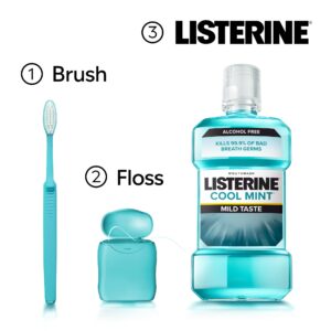 Listerine Zero Alcohol Free Oral Care Mouthwash for Bad Breath, Cool Mint, 1 L - Image 7