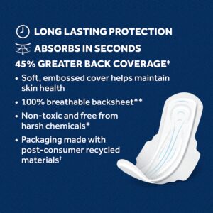 Equate Overnight Maxi Pads with Wings, Size 4, Overnight Protection (26 Count) - Image 10