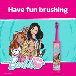 Equate Kids Barbie Oscillating Electric Toothbrush, Battery Powered, Soft Bristles (1 Brush, 2 AAA Batteries) - Image 4