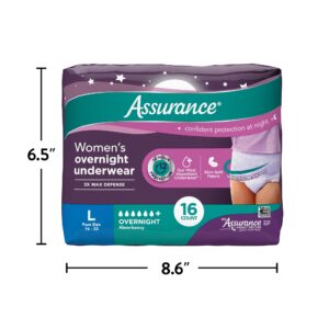 Assurance Women's Overnight Incontinence & Postpartum Underwear, L , Ultimate Absorbency (16 Count) - Image 6