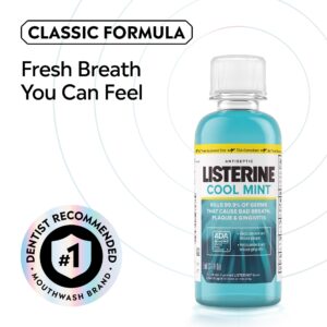Listerine Cool Mint Antiseptic Travel Mouthwash for Bad Breath, 3.2 oz - Image 2