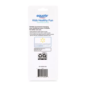 Equate Kids Healthy Fun Toothbrushes for Ages 4 to 6 with Suction Cup, Soft Bristles (4 Count) - Image 6