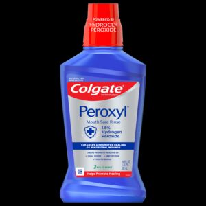 Colgate Peroxyl Mouth Sore Rinse Wash, 1.5% Hydrogen Peroxide, Mild Mint, 16.9 fl oz - Image 49