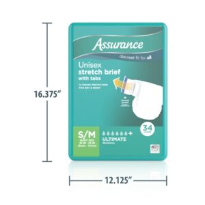 Assurance Unisex Stretch Briefs with Tabs, S/M, 34 Count - Image 6