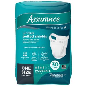 Assurance Unisex Incontinence Belted Shields, Moderate Absorbency, One Size Fits Most (30 Count) - Image 6