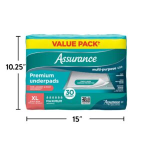 Assurance Unisex Premium Underpad, Maximum Absorbency, Extra Large 30" x 36" (120 Count) - Image 11