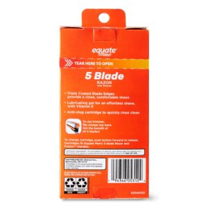 Equate Men's 5 Blade Razor with Trimmer, Cartridges Fit Equate 5 Blade & Gillette® Fusion® Handles (1 Razor Handle, 2 Cartridges) - Image 5
