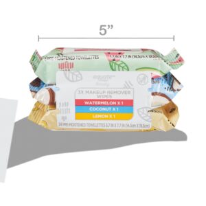 Equate Beauty Makeup Remover Wipes - Watermelon, Coconut & Lemon, 3 Pack - Image 7
