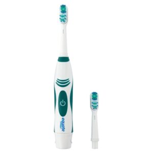 Equate Advanced Dual Action Battery Powered Toothbrush with Replacement Toothbrush Head, Soft Bristles, Color May Vary (1 Brush, 2 Brush Heads, 2 AA Batteries) - Image 8