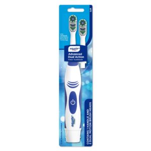 Equate Advanced Dual Action Battery Powered Toothbrush with Replacement Toothbrush Head, Soft Bristles, Color May Vary (1 Brush, 2 Brush Heads, 2 AA Batteries) - Image 16