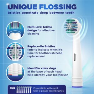 Equate EasyFlex Flossing Replacement Toothbrush Heads with Bacteria Defense Bristles, 8 Count