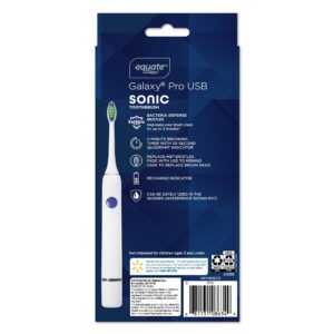 Equate Galaxy Pro USB Sonic Rechargeable Electric Toothbrush, White (1 Handle, 1 Brush Head, 1 USB Charging Case), Compare to Philips® Sonicare® Daily Clean 2100 - Image 8