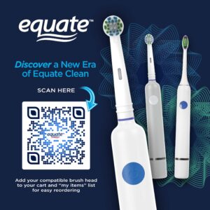 Equate Infinity Power Battery Power Oscillating Toothbrush with Antibacterial Bristles (1 Handle, 2 Brush Heads, 1 AA Battery), Compare to Oral-B® Pro-Health® - Image 4