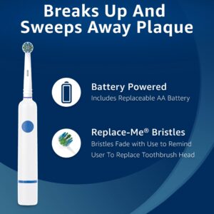 Equate Infinity Power Battery Power Oscillating Toothbrush with Antibacterial Bristles (1 Handle, 2 Brush Heads, 1 AA Battery), Compare to Oral-B® Pro-Health® - Image 5