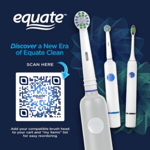 Equate Infinity Pro Power Rechargeable Electric Toothbrush, White (1 Handle, 2 Brush Heads), Compare to Oral-B® Vitality® Pro 500 Toothbrush - Image 3