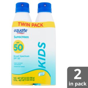 Equate Kids Broad Spectrum Sunscreen Spray Twin Pack, SPF 50, 5.5 oz, 2 Count - Image 7