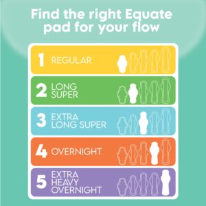 Equate Long Ultra Thin Pads with Wings, Unscented, Super, Size 2 (192 Count) - Image 11