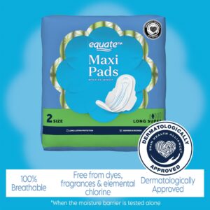 Equate Maxi Pads with Wings, Size 2, Long Super Protection (42 Count) - Image 6
