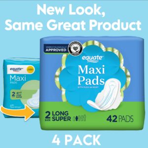 Equate Maxi Pads with Wings, Size 2, Long Super Protection (42 Count) - Image 10