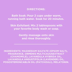 Equate Melatonin Epsom Salt, Lavender and Chamomile, 3 lbs, Compare to Dr Teal's® Epsom Salt Soaking Solution - Image 5