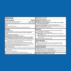 Equate Miconazole 1 Day Antifungal Combination Pack with Vaginal Insert and Cream, 1 Insert + 9g Tube, Compare to Monistat® 1 Active Ingredients - Image 8