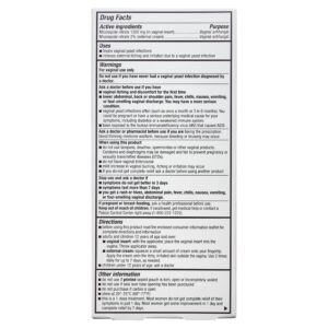 Equate Miconazole 1 Day Antifungal Combination Pack with Vaginal Insert and Cream, 1 Insert + 9g Tube, Compare to Monistat® 1 Active Ingredients - Image 11