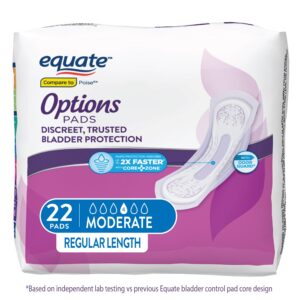 Equate Options Women's Incontinence Pads, Moderate Absorbency, Regular Length (72 Count), Compare to Poise® - Image 10