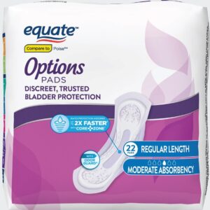 Equate Options Women's Incontinence Pads, Moderate Absorbency, Regular Length (72 Count), Compare to Poise® - Image 12