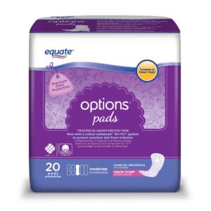 Equate Options Women's Incontinence Pads, Moderate Absorbency, Regular Length (72 Count), Compare to Poise® - Image 13