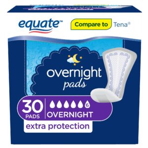 Equate Women's Overnight Incontinence Pads, Ultimate Absorbency (30 Count), Compare to Tena® - Image 7
