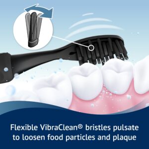 Equate Polaris Deep Cleaning VibraClean Powered Toothbrush with Charcoal Bristles, Soft Bristles (2 Count) - Image 3