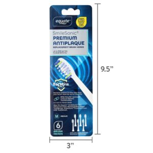 Equate Premium Antiplaque Replacement Brush Heads for Philips® Sonicare® Click-on Electric Toothbrushes, White (6 Count), Compare to Philips® Sonicare® Premium Plaque Control® - Image 9