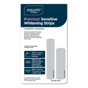 Equate Premium Sensitive Teeth Whitening Strips, 14 EasyFit Treatments, Enamel Safe - Image 6