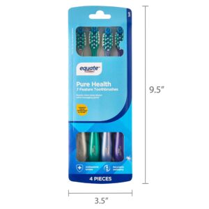 Equate Pure Health Toothbrush with Tongue & Cheek Cleaner, Soft Bristles (4 Count), Compare to Oral-B® Crossaction™ All In One™ - Image 8