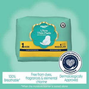 Equate Ultra Thin Pads with Wings, Size 1, Regular Protection (18 Count) - Image 4