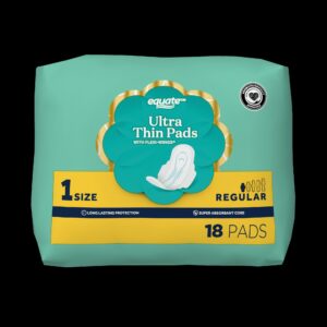 Equate Ultra Thin Pads with Wings, Size 1, Regular Protection (18 Count) - Image 9