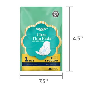 Equate Ultra Thin Pads with Wings, Size 1, Regular Protection (18 Count) - Image 15