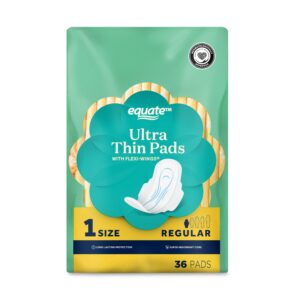 Equate Ultra Thin Pads with Wings, Size 1, Regular Protection (18 Count) - Image 17