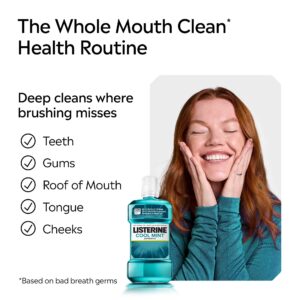 Listerine Cool Mint Antiseptic Mouthwash, For Bad Breath & Plaque Oral Care, 1 L - Image 4