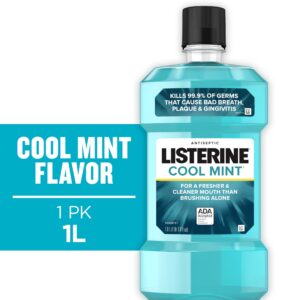 Listerine Cool Mint Antiseptic Mouthwash, For Bad Breath & Plaque Oral Care, 1 L - Image 12