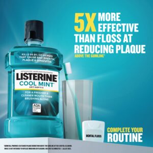 Listerine Cool Mint Antiseptic Mouthwash, For Bad Breath & Plaque Oral Care, 1 L - Image 13
