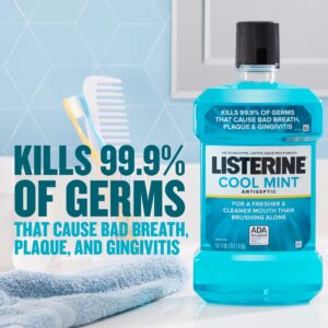 Listerine Cool Mint Antiseptic Mouthwash, For Bad Breath & Plaque Oral Care, 1 L - Image 14